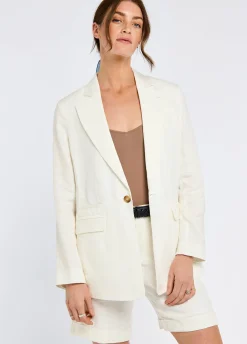 Avonlea Women’s Tailored Linen Jacket - White