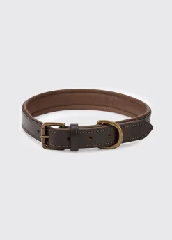 Axel Padded Leather dog collar - Mahogany