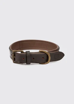 Axel Padded Leather dog collar - Mahogany