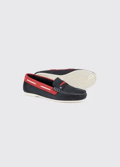 Belize Deck Shoe - Denim/Red