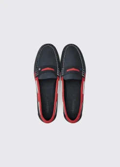Belize Deck Shoe - Denim/Red
