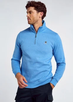 Boyce Men’s Zip Neck Sweater - Azure Blue