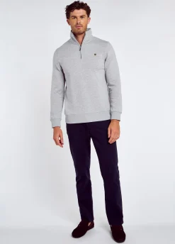 Boyce Men’s Zip Neck Sweater - Grey Marl