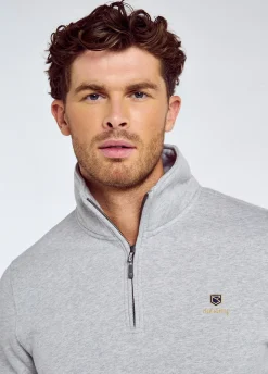 Boyce Men’s Zip Neck Sweater - Grey Marl