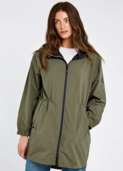 Brookside Women’s Hooded Rain Mac - Kelp