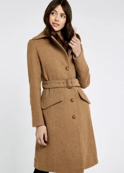 Brookvale Fitted tweed coat - Camel Twill
