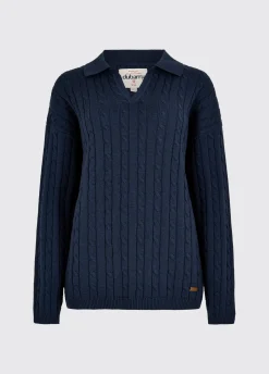 Brownville Women's Cable Knit Jumper - Navy