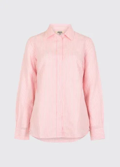 Butterfly Women’s Long Sleeve Linen Shirt - Pink
