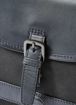 Clara Ladies Leather Saddle bag - Black