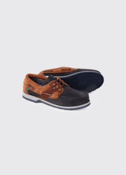 Clipper Deck Shoe - Navy/Brown