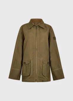 Delaney Women's Wax Cotton Utility Jacket - Dusky Green