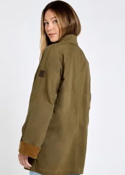 Delaney Women's Wax Cotton Utility Jacket - Dusky Green