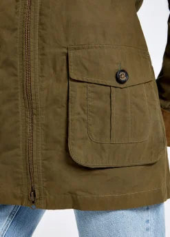 Delaney Women's Wax Cotton Utility Jacket - Dusky Green