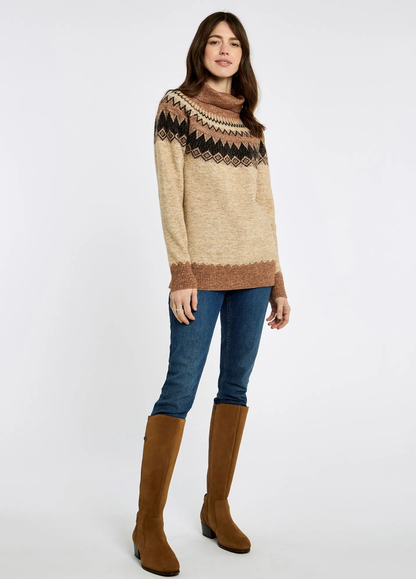Devlin Women's Fair Isle pattern sweater - Oat Multi
