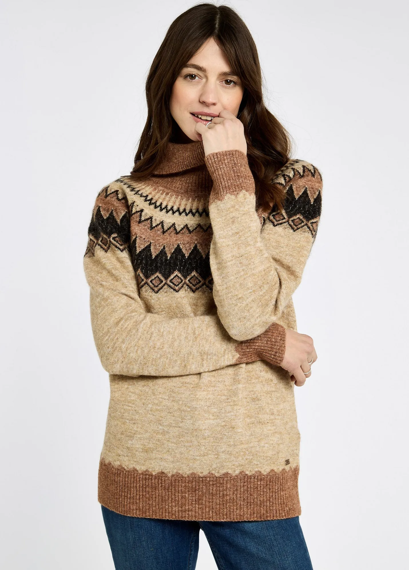 Devlin Women's Fair Isle pattern sweater - Oat Multi