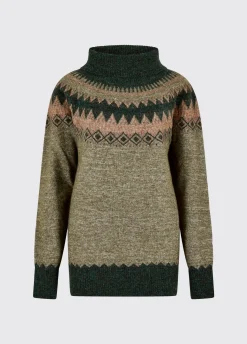 Devlin Women's Fair Isle pattern sweater - Olive Multi