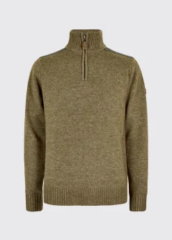 Doherty Men’s zip neck sweater - Dusky Green