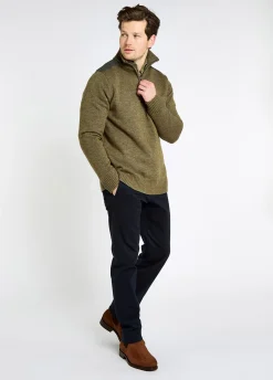 Doherty Men’s zip neck sweater - Dusky Green