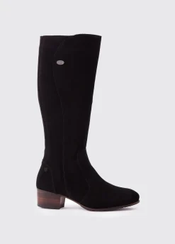 Downpatrick Knee High Boot - Black Suede
