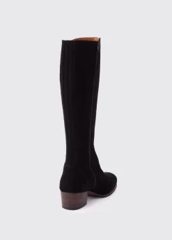 Downpatrick Knee High Boot - Black Suede
