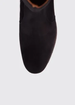Downpatrick Knee High Boot - Black Suede