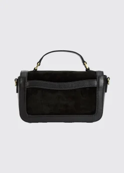 Eadestown Structured handbag in suede and leather - Black