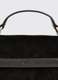 Eadestown Structured handbag in suede and leather - Black