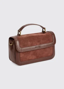 Eadestown Structured handbag in suede and leather - Cedar