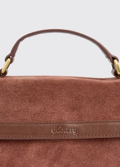 Eadestown Structured handbag in suede and leather - Cedar