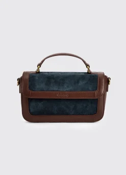 Eadestown Structured handbag in suede and leather - Navy