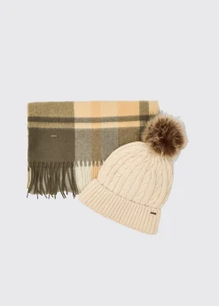 Foley Matching hat and scarf gift set - Dusky Green
