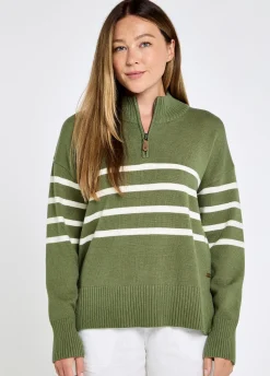 Fonthill Women’s Zip Neck Sweater - Kelp