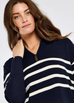 Fonthill Women’s Zip Neck Sweater - Navy