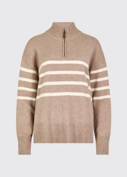 Fonthill Women’s Zip Neck Sweater - Taupe