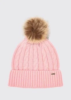 Forester Knitted bobble hat - Dusky Rose