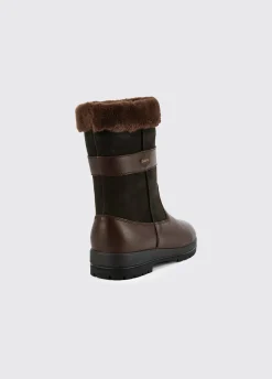 Foxrock Ladies Fur Lined County Boot - Black/Brown
