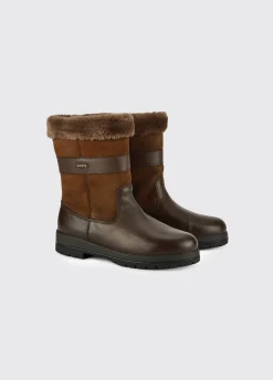 Foxrock Ladies Fur Lined County Boot - Walnut