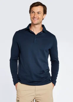 Freshford Mens Long-sleeved Polo - Navy