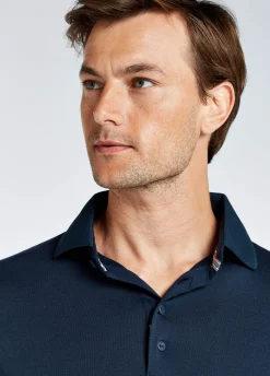 Freshford Mens Long-sleeved Polo - Navy