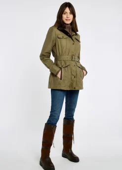 Gandon Women's wax cotton coat - Golden Khaki