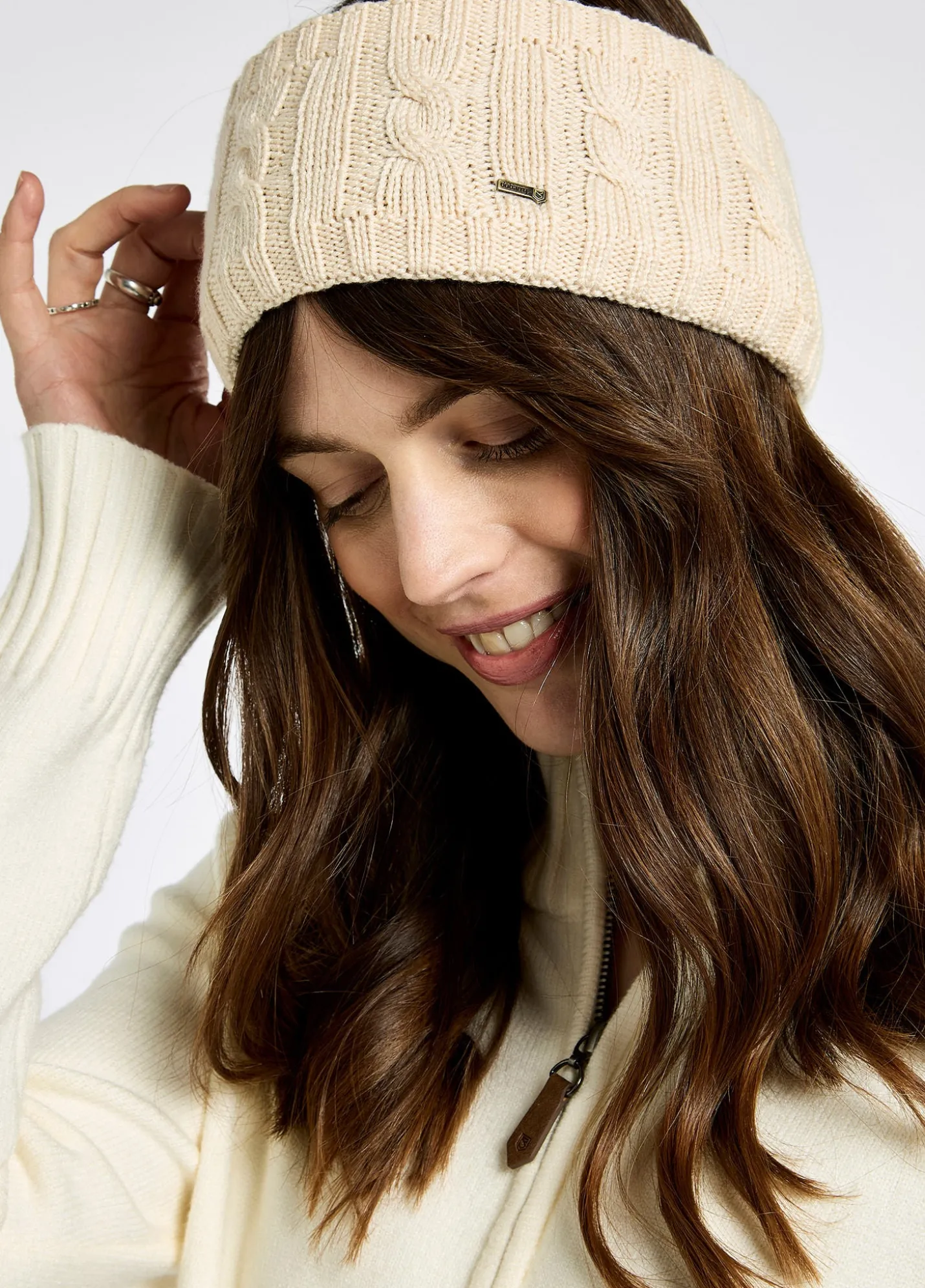 Gleeson Cable knit headband- Chalk