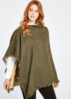 Hazelwood Tweed Poncho - Heath