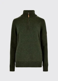 Hession Women's zip neck sweater - Olive