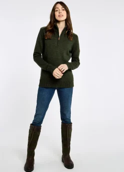 Hession Women's zip neck sweater - Olive