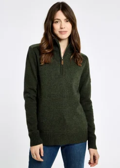 Hession Women's zip neck sweater - Olive