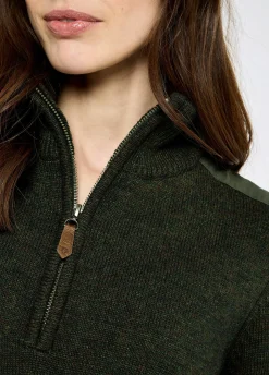 Hession Women's zip neck sweater - Olive