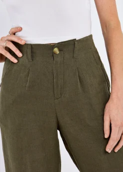 Kelby Women’s Linen Trousers - Khaki