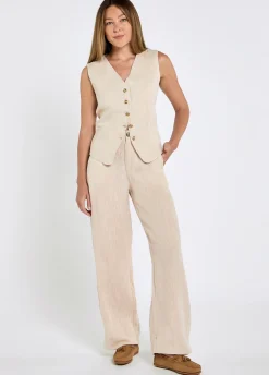 Killaloe Women's Linen Wasitcoat - Oatmeal