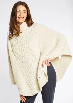 Kilronan Women’s Merino Poncho - Cream