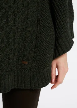 Kilronan Women’s Merino Poncho - Olive